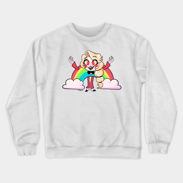 Charlie Morningstar Rainbow Hazbin Hotel Fanart by Anshiehoop Crewneck Sweatshirt by Anshie Hoop Shop